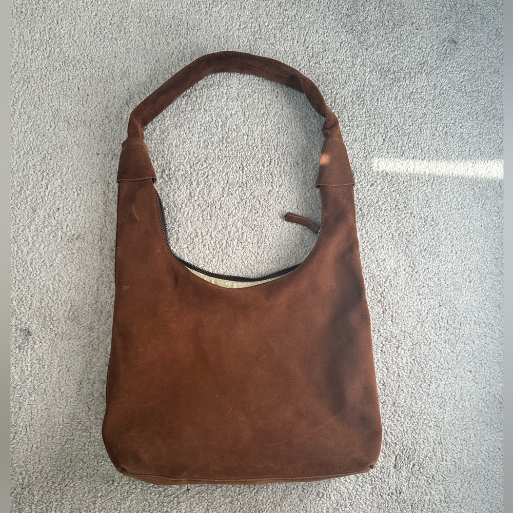 Chocolate genuine suede hobo bag from tj maxx